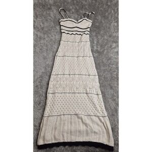 Olive + Oak | NWT Ivory Crochet Knit Boho Sleeveless Maxi Dress Small Resortwear